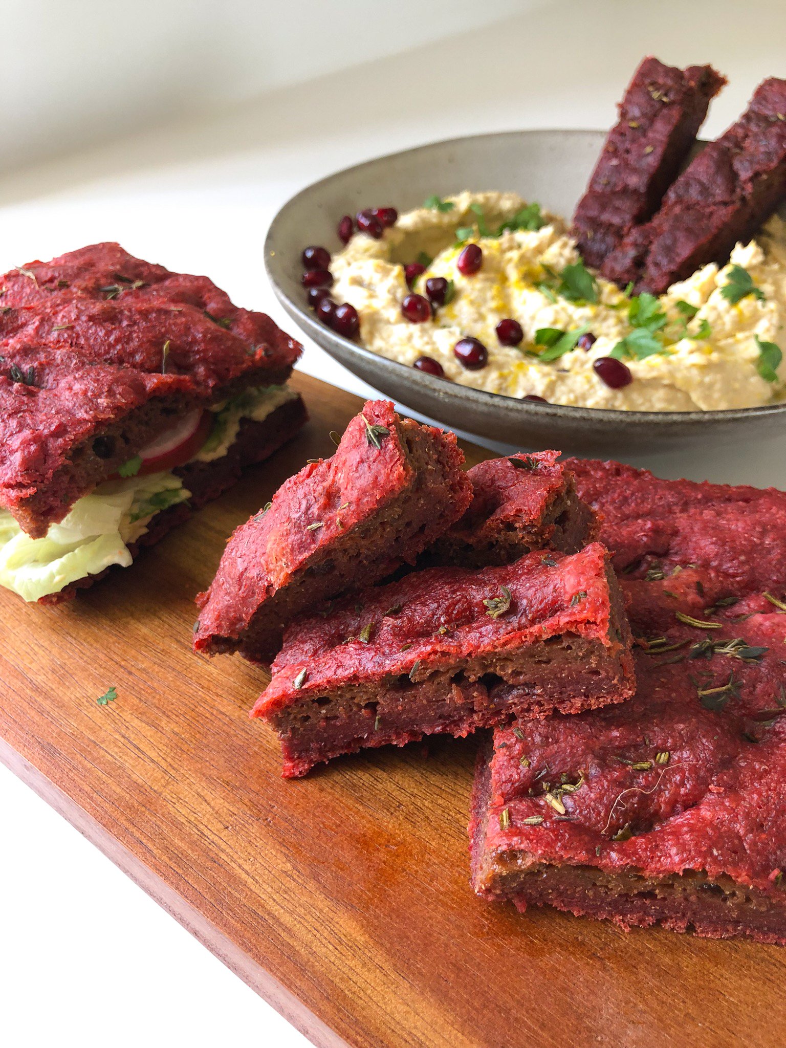 Vegan Beetroot Focaccia