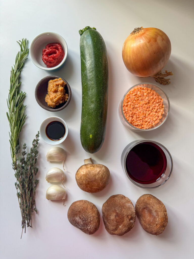 Ingredients for Lasagne spread evenly.