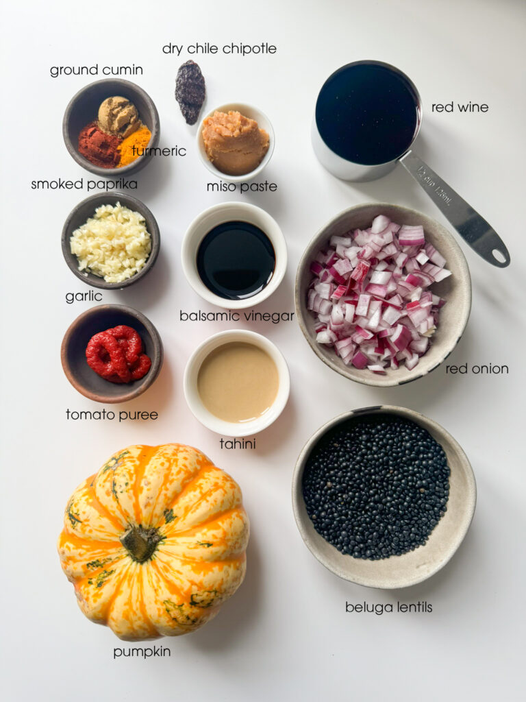 ingredients for stuffed roasted pumpkin from above