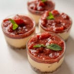 Mini Cardamom Cheesecakes with Rhubarb Jam