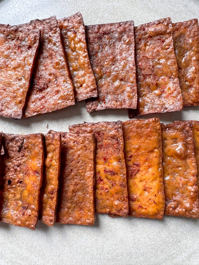 Smoky Tofu Bacon baked