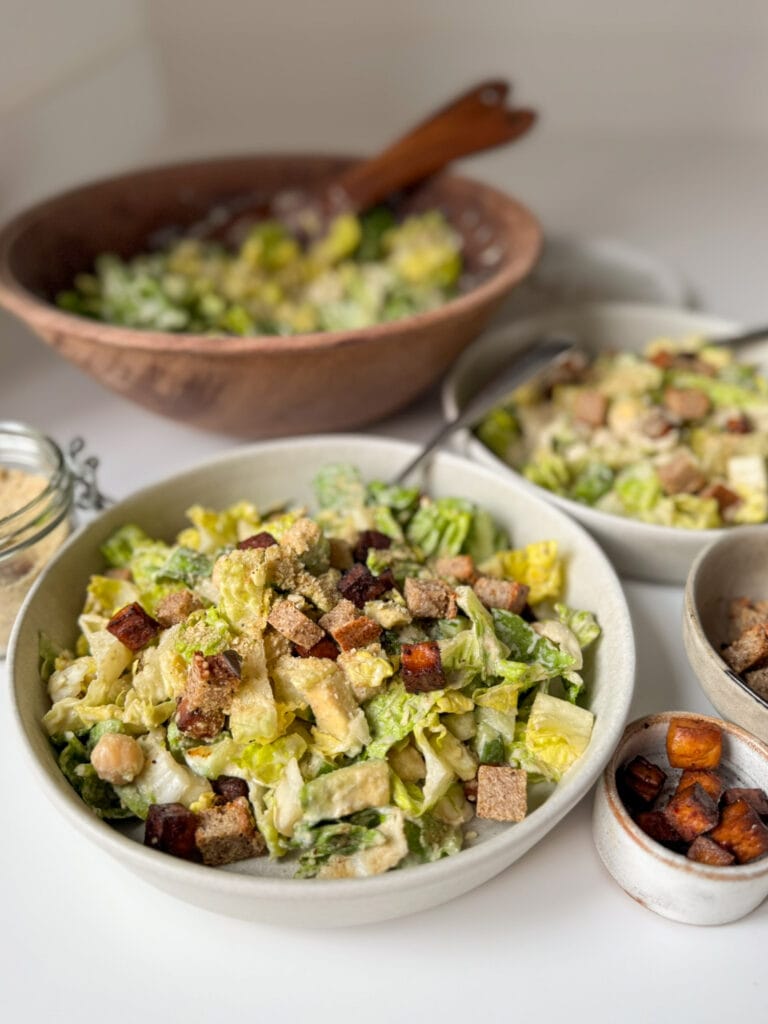 Vegan Caesar with Smoky Tofu Bites