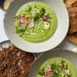Silky Cucumber & Basil Gazpacho in 2 bowls