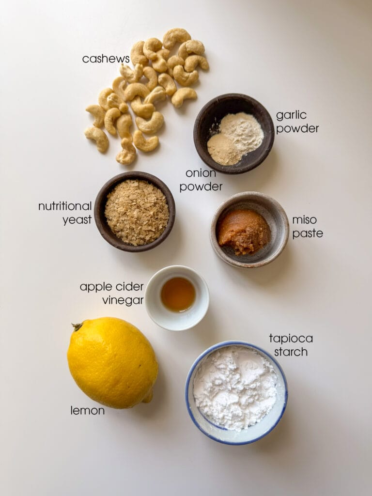 Quick & Easy Vegan Mozzarella Ingredients