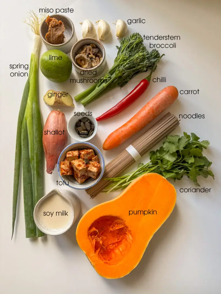 Vegan Pumpkin Ramen Ingredients