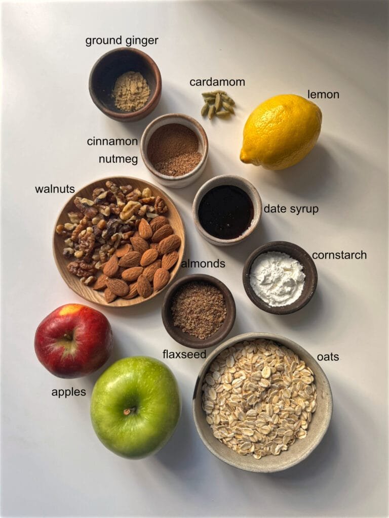 Healthy Vegan Apple crisp Ingredients